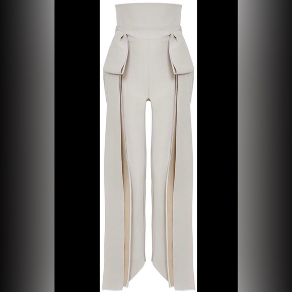 Maticevski Taupe Destined Wrap Pants Draped Asymmetrical Stylish‎ Designer - Picture 2 of 13
